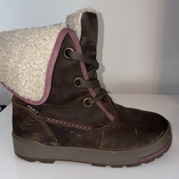 Keen Dry Snowmass Brown Leather Sherpa Low Boots - Picture 16 of 16
